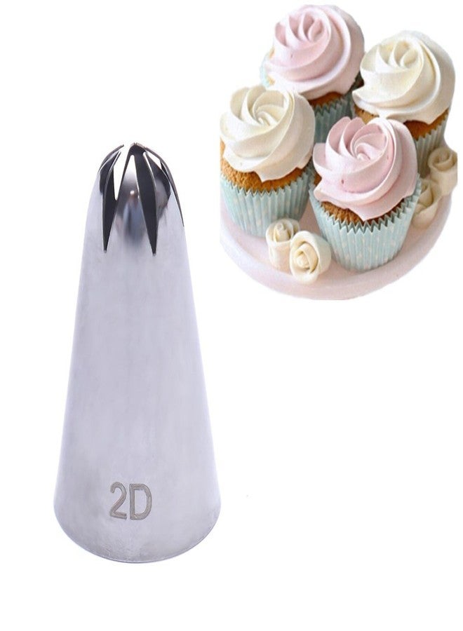 JoyGlobal 2D Rose Flower Cream Piping Nozzles Large Size Stainless Steel Cupcake Nozzles Baking Decoration Pastry Tools - Image 1