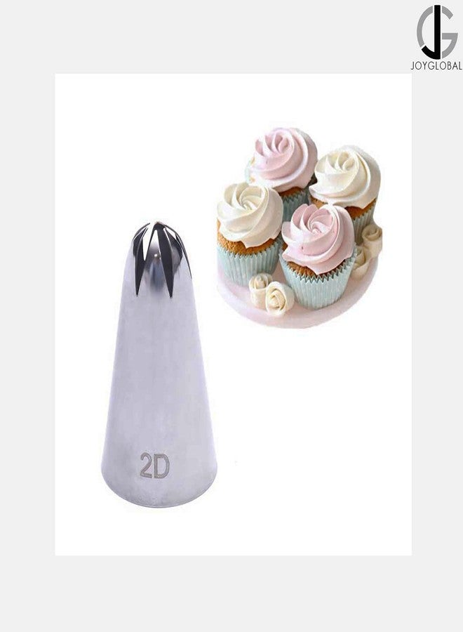 JoyGlobal 2D Rose Flower Cream Piping Nozzles Large Size Stainless Steel Cupcake Nozzles Baking Decoration Pastry Tools - Image 3