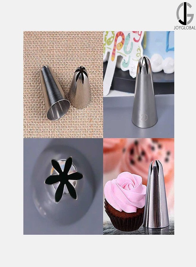 JoyGlobal 2D Rose Flower Cream Piping Nozzles Large Size Stainless Steel Cupcake Nozzles Baking Decoration Pastry Tools - Image 2