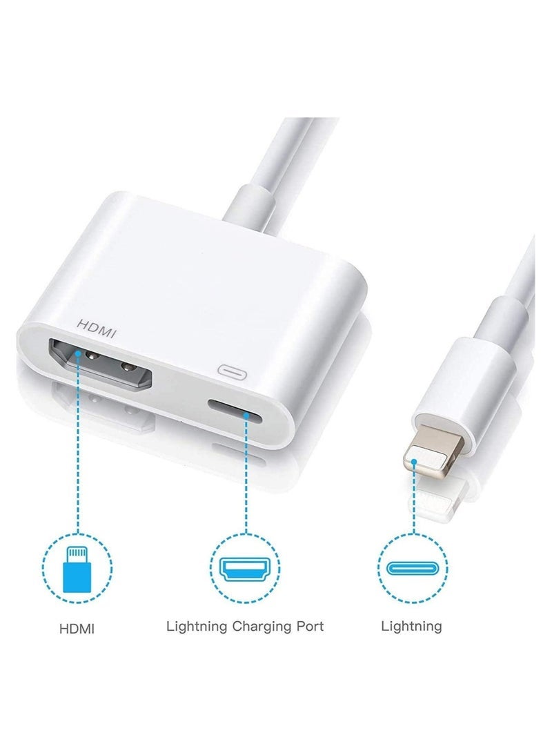 Gravity [Apple MFi Certified] Lightning to HDMI Adapter for iPhone 1080P HDMI Digital AV Adapter Sync Screen Connector with Charging Port Support for iPhone 11 XS XR X 8 7 iPad iPod on HD TV Monitor Projector - Image 2