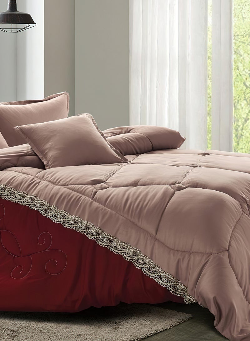 مينج لي مفرش سرير أنيق مقاس مفرد 4 قطع، يتضمن لحاف و ملاءة سرير وغطاء وسادة نوم و غطاء وسادة ديكور، لحاف خفيف الوزن ويستخدم على الاتجاهين، مناسب لجميع الفصول - Image 2