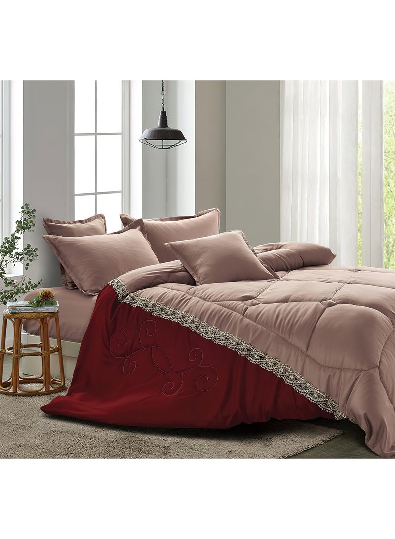 مينج لي مفرش سرير أنيق مقاس مفرد 4 قطع، يتضمن لحاف و ملاءة سرير وغطاء وسادة نوم و غطاء وسادة ديكور، لحاف خفيف الوزن ويستخدم على الاتجاهين، مناسب لجميع الفصول - Image 1