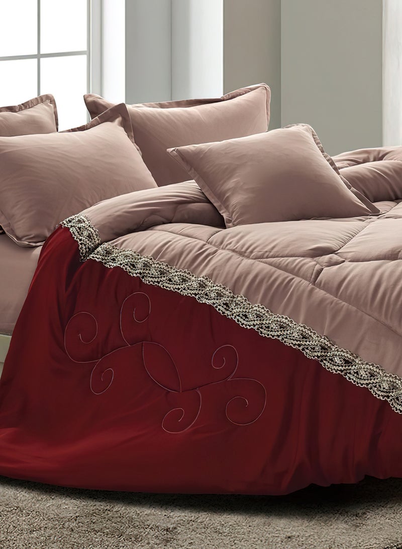 مينج لي مفرش سرير أنيق مقاس مفرد 4 قطع، يتضمن لحاف و ملاءة سرير وغطاء وسادة نوم و غطاء وسادة ديكور، لحاف خفيف الوزن ويستخدم على الاتجاهين، مناسب لجميع الفصول - Image 4