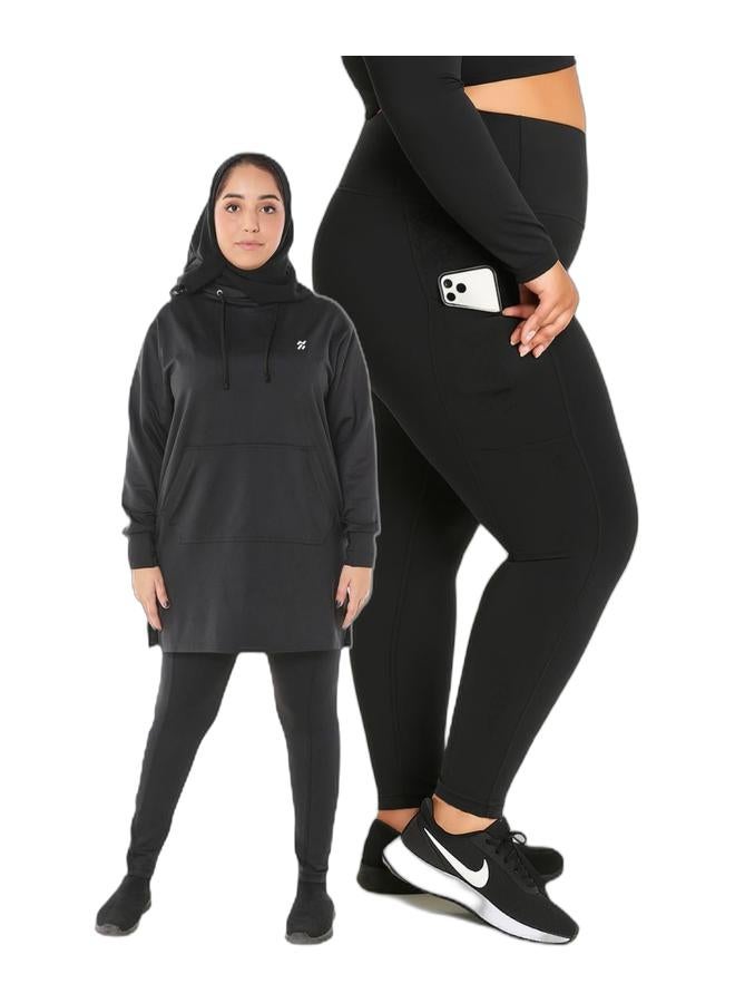 Moveletix Plus Size Modest Activewear Luxury Oversized & Plus Size Women's Gym Premium Leggings with Pocket - Image 1