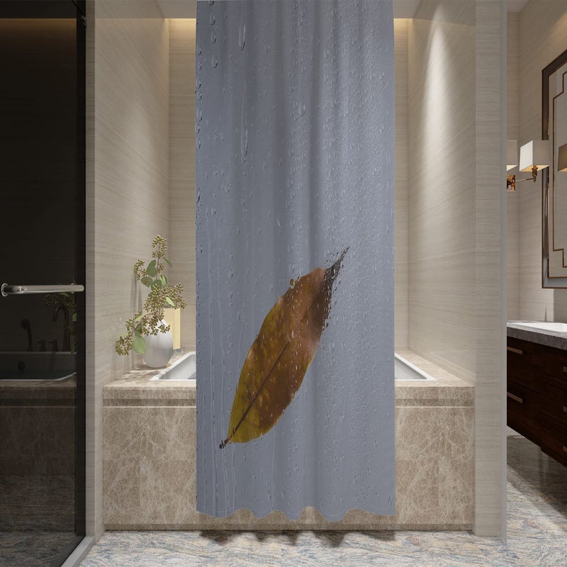 FING ستارة دش الحمام، ستارة حمام مع خطاف، ستارة مصممة لدش الحمام، حوض الاستحمام، زينة ستائر الحمام الحديثة الزخرفية (تصميم_12) - Image 3