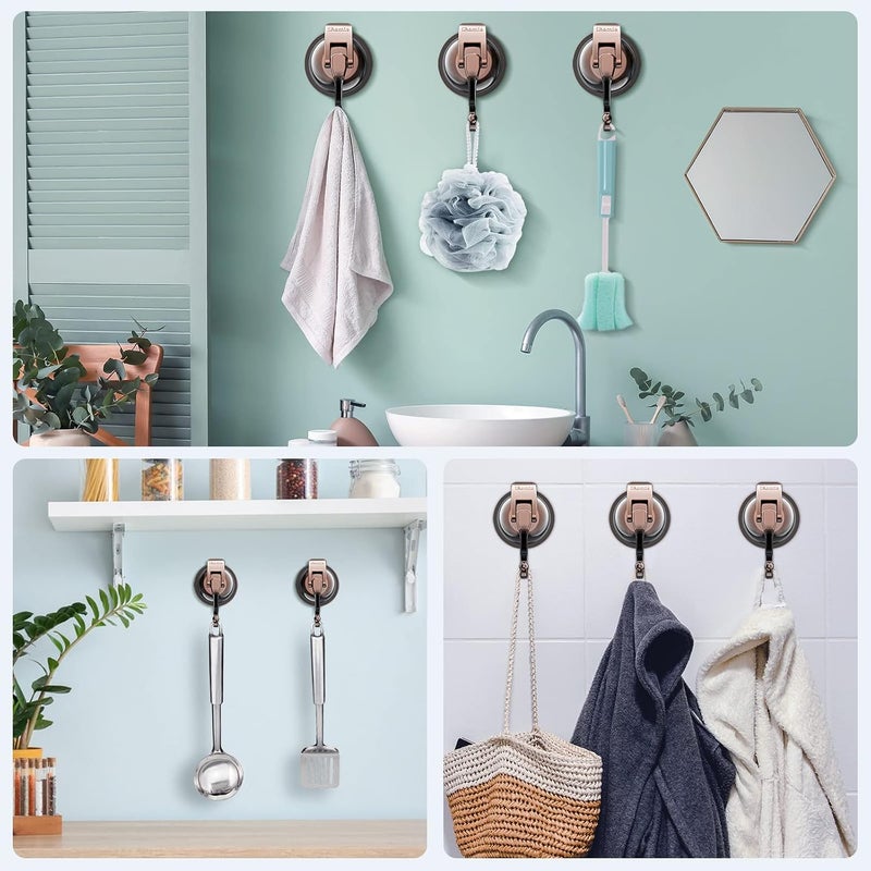iRomic Heavy Duty Vacuum Suction Cup Hooks (4Pack),Red Bronze - Image 4
