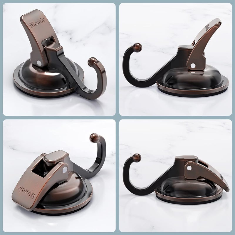 iRomic Heavy Duty Vacuum Suction Cup Hooks (4Pack),Red Bronze - Image 2