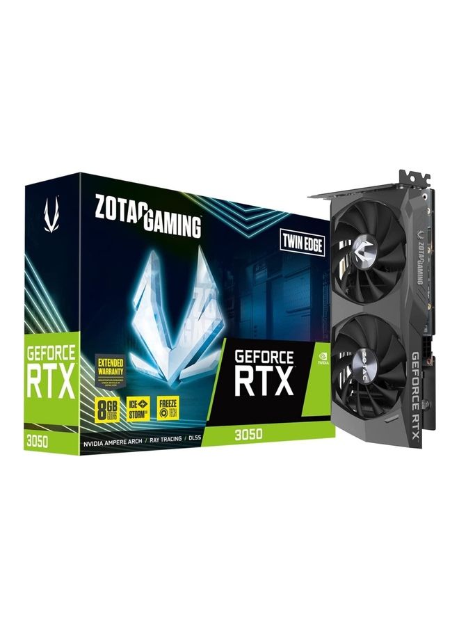 Gaming GeForce RTX 3050 Twin Edge 8GB GDDR6 128-bit 14 Gbps PCIE 4.0 Gaming Graphics Card IceStorm 2.0 Advanced Cooling Freeze Fan Stop Active Fan Control Black