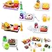 Civaner 38 Pcs Miniature Food Toy Miniature Doll House Accessories Miniatures Play Sets Small Doll Food Dollhouse Foods Hamburger Fries Soda Milk Juice Fast Foods Set for Pretend KitchenCute Style - Image 2