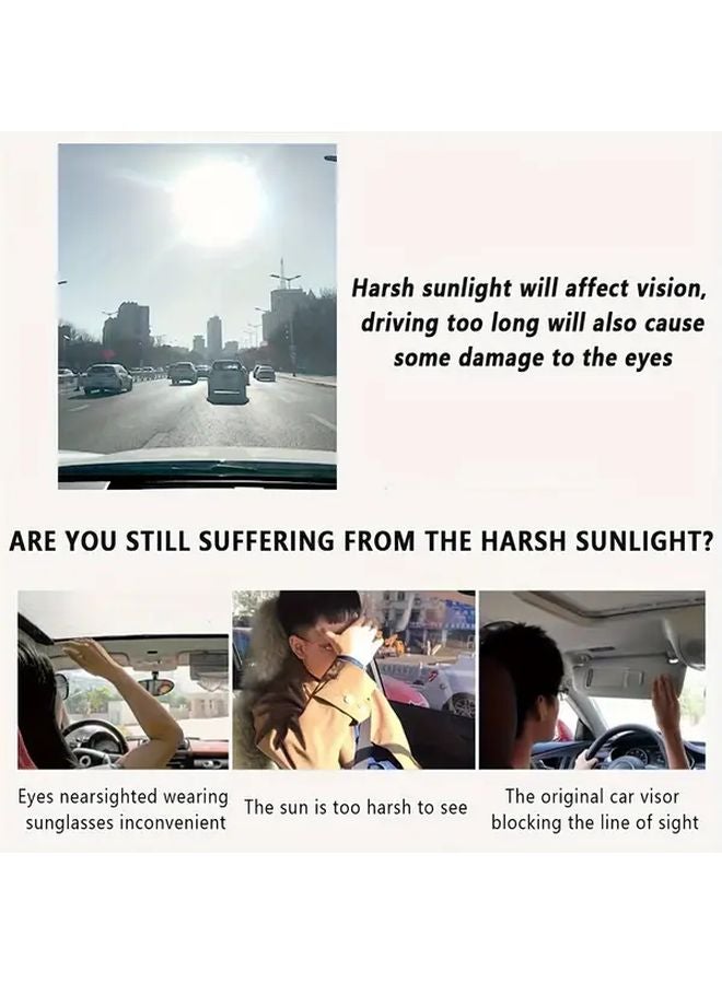 Hotu Anti Glare Polarized Car Sun Visor Extender Snap On Installation Fits All Vehicles Durable Acrylic 1pc - Image 5