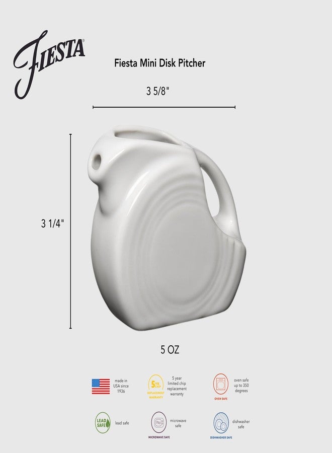 Fiesta® 5oz Mini Disk Pitcher – Durable Ceramic, Lead-Free, Dishwasher/Microwave/Oven Safe – Made in USA - Peony - Image 2