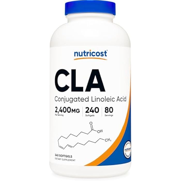 Nutricost CLA (Conjugated Linoleic Acid) 800mg, 240 Softgels - Image 1
