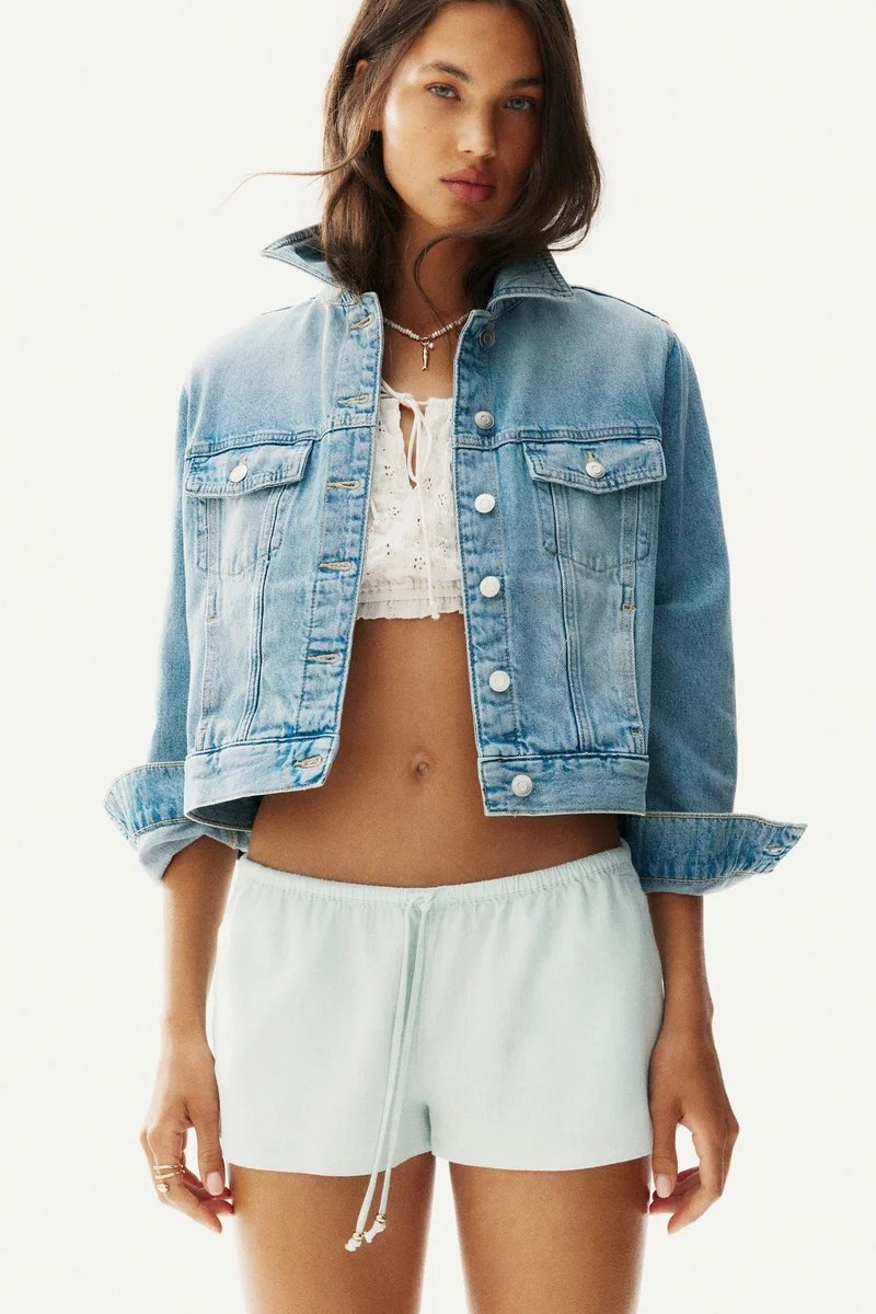 H&M Linen-blend drawstring shorts