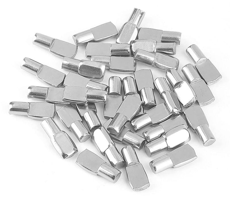6mm Shelf PegsFit 6mm Diameter Hole Cabinet Furniture Spoon Shape Support Pins for Shelves Nickel Plated40 Pieces