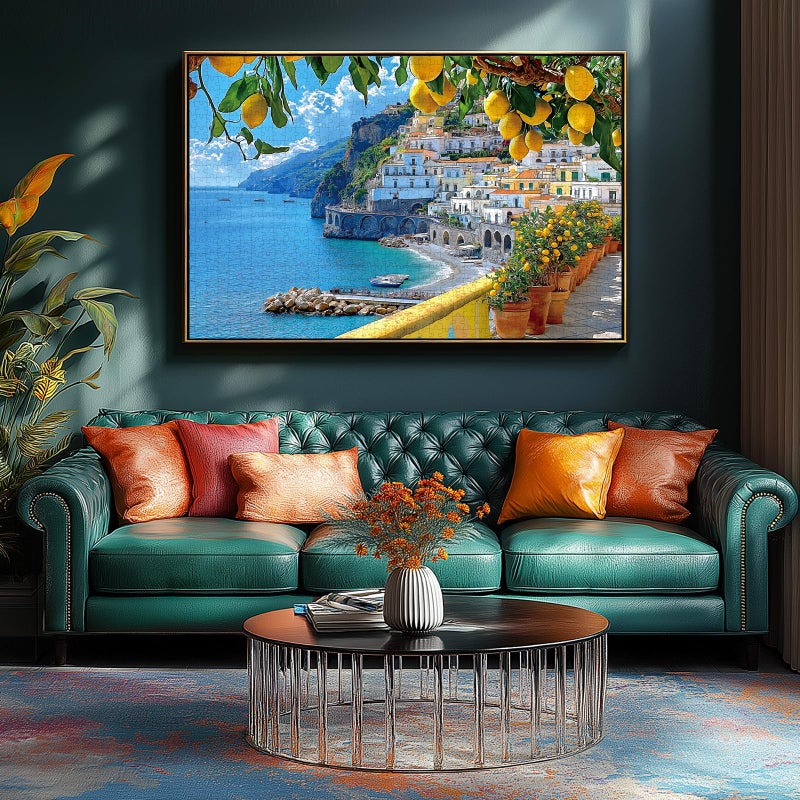 MINIWAN 1000 Piece Amalfi Coast Puzzle, Premium Jigsaw Puzzle for Adults, Rustic Style Mediterranean Coastal Landscape Puzzle, 27.5 x 19.7 Inches - Image 4