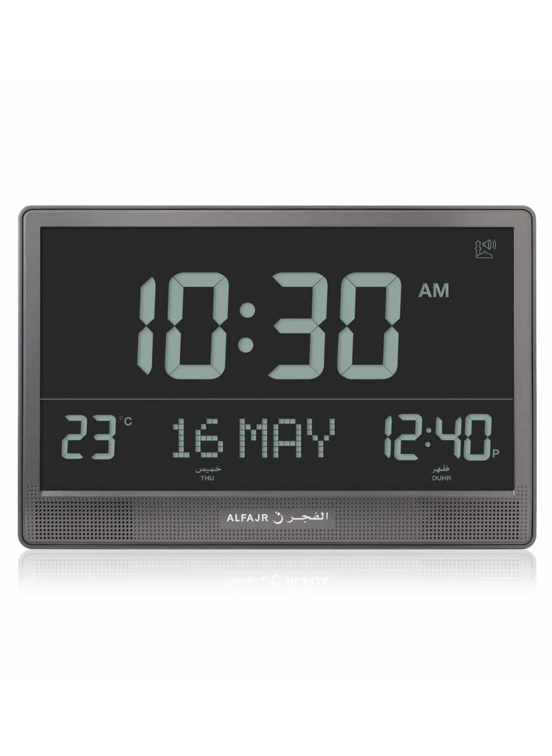 Al Fajr Al Fajr Large Wall Clock with 15 Inch Display and Multiple Azan Sounds CJ-17  - Image 1