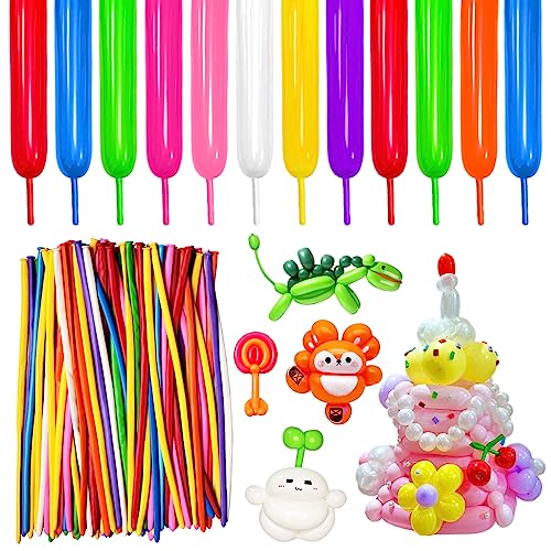 KAWKALSH 260 Long Balloons for Balloon Garland Thickening Skinny Latex Twisting Animals Modeling Christmas Birthday Wedding Party Festival Decorations 100pcs - Image 1