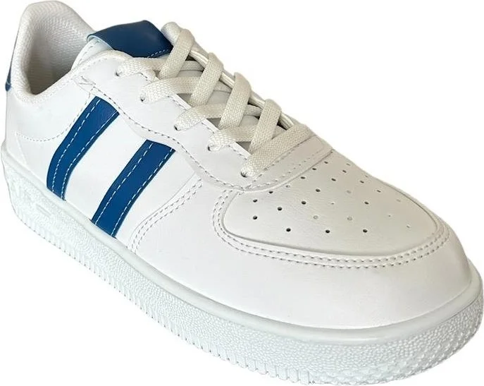 Liger Unisex Lace-Up Casual Sports Sneaker Shoes White - Blue