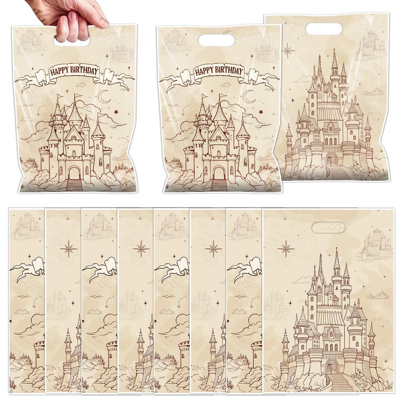 Aposwow Wizard Party Favor Bags - Vintage Castle Birthday Goody Candy Gift Favor Bags Wizard School Themed Snacks Treat Party Supplies Birthday Decorations - Image 1