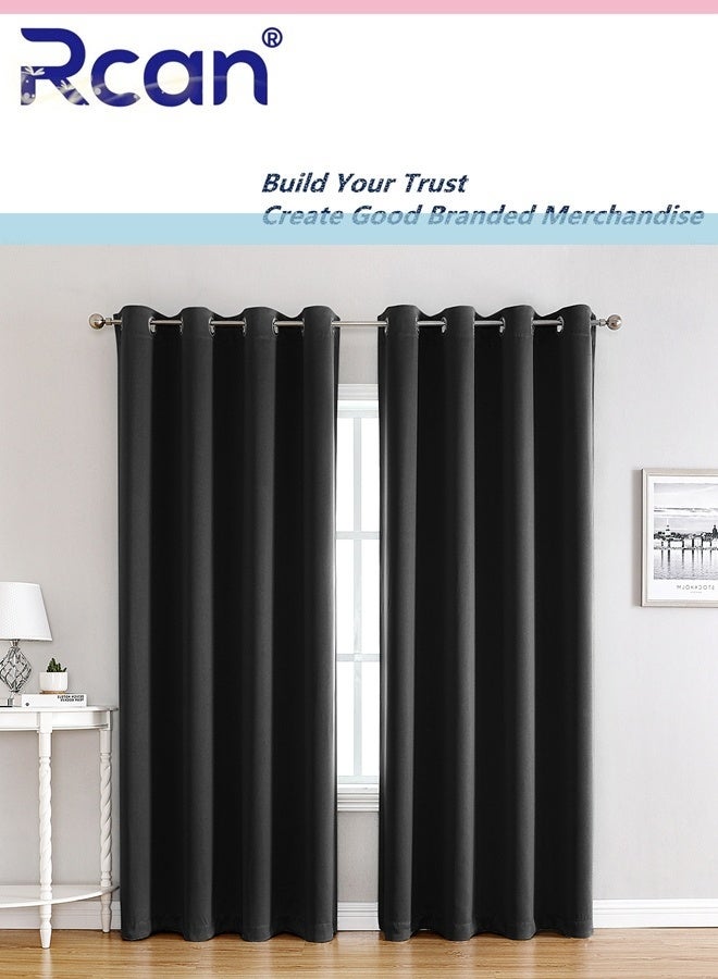 ركان ستائر تعتيم من لوحين لغرفة المعيشة، معزولة حرارياً، مزودة بحلقات معدنية، مناسبة للشرفة، وغرفة المعيشة، وغرفة النوم، والأماكن الخارجية، بمقاس 100×250 سم. - Image 1