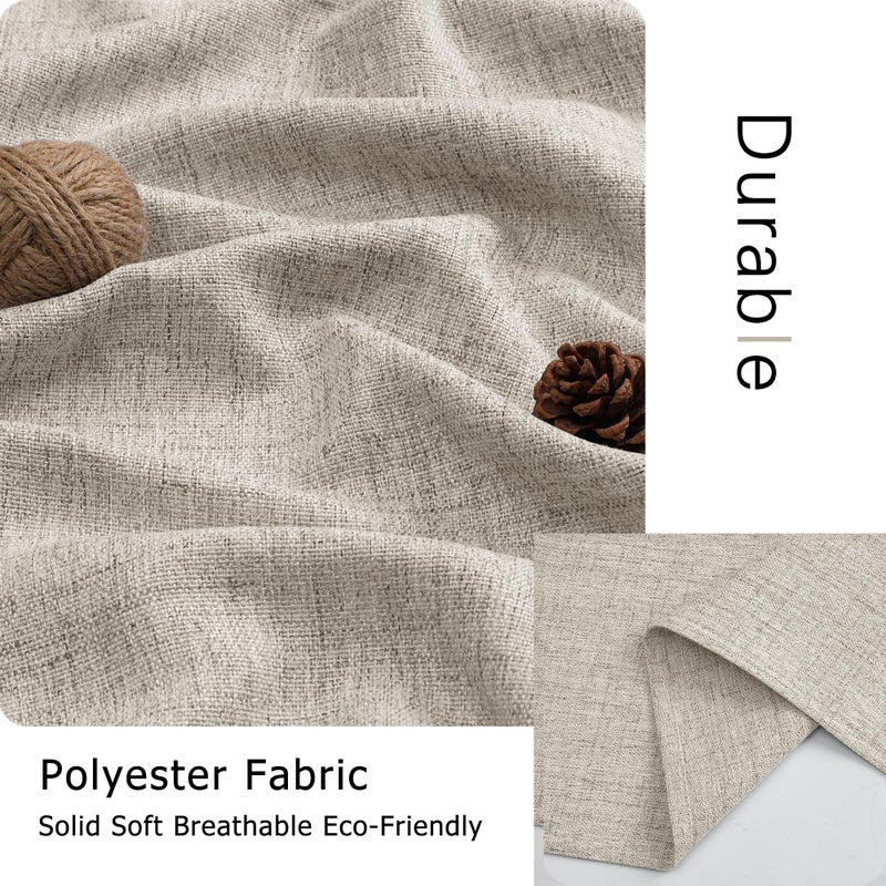 Lecloud Kitchen Curtains 36 Inch Length 2 Pcs, Airy Privacy Light Filtering Short Tiers, Soft Modern Window Drapes for Cafe Bathroom Cabinet RV Camper Basement, Each Panel 30" W x 36" L, Linen Color - Image 4