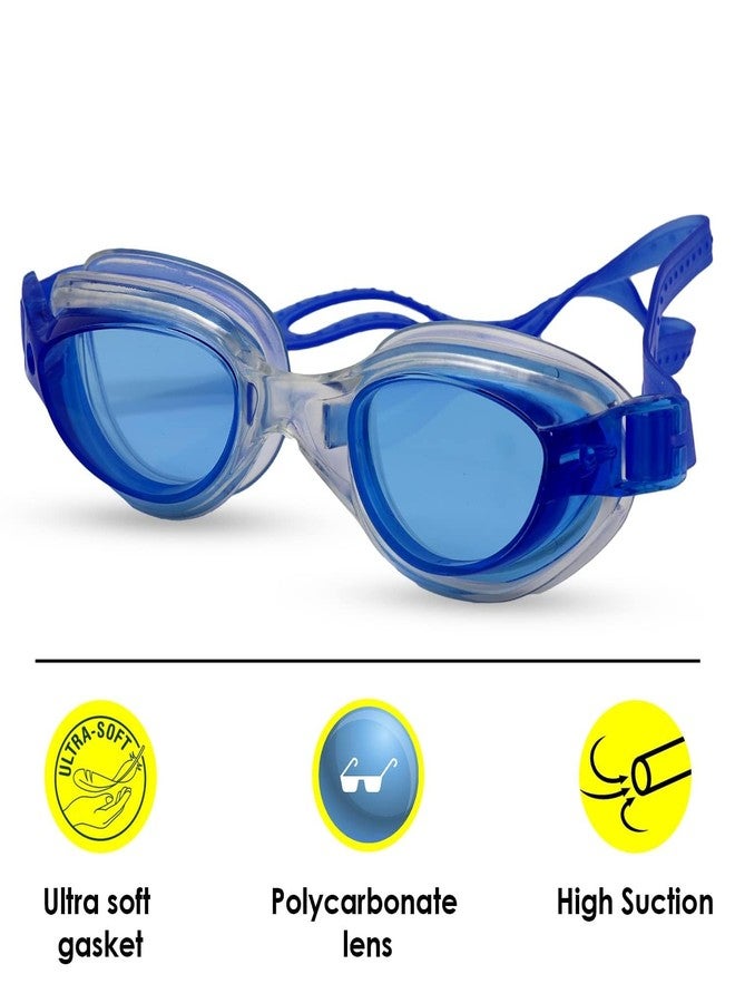 DHVYANT MART Waterproof Anti Fog Silicone Swim Goggles With Cap | Non Slip Silicon Cap For Kids, Men, Women | High Elasticated With Silicone Material | Easy To Carry For Accessories | Pack Of 1 - Image 3