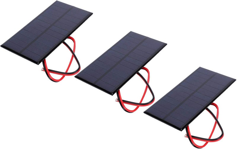 Ejoyous 3PCS Mini Solar Panel, DC 6V 1W Polysilicon Solar Cell Charger Module Solar Panel Cell System Kits with 30cm Cable - Image 1