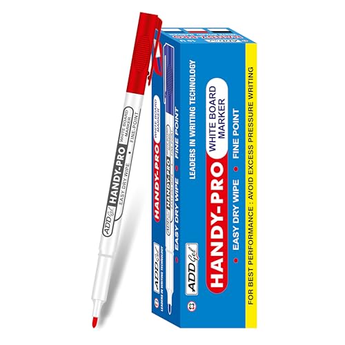 ADD Gel HANDY-PRO WHITEBOARD MARKER Bold PACK OF 10 MARKERS (Red) - Image 1