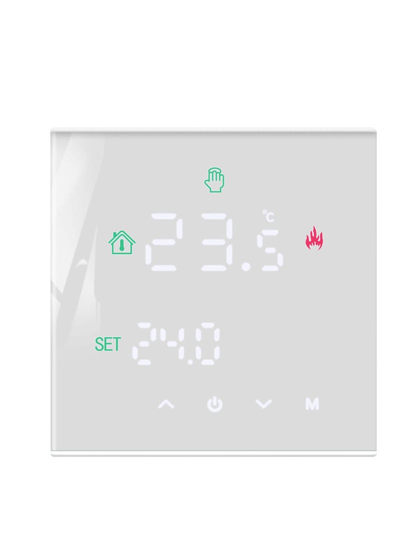 Excefore Smart Thermostat, Programmable Temperature Controller, Support WiFi connection and touch screen, for Electric Heating/Gas Boiler, Save Energy and Costs (White)  - Image 1