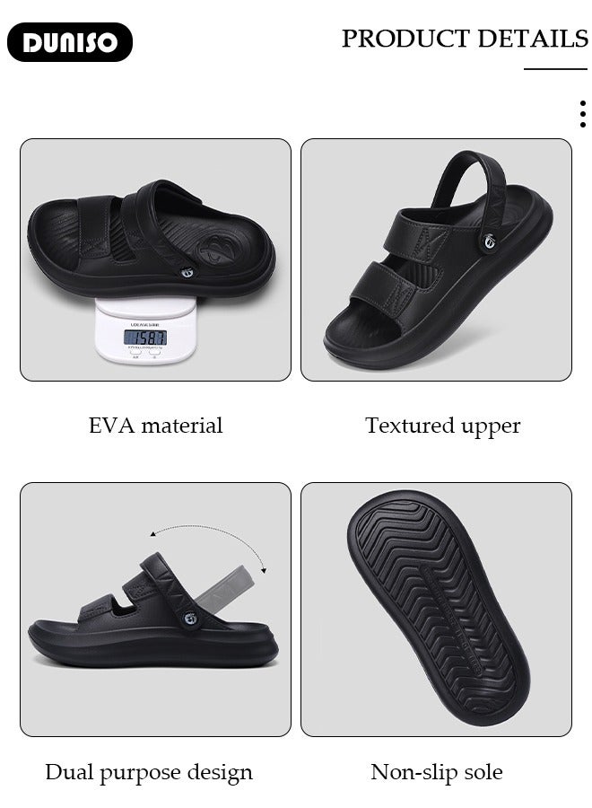 DUNISO Summer Slides Sandal for Men Outdoor Hiking Sandals, Non-Slip Beach Sandal Platform Sandals Comfort Lightweight Ultra Cushion EVA Slippers(Size 42-43) - Image 2