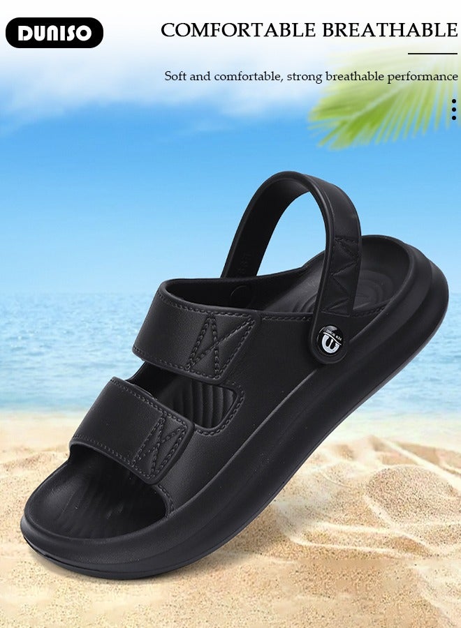 DUNISO Summer Slides Sandal for Men Outdoor Hiking Sandals, Non-Slip Beach Sandal Platform Sandals Comfort Lightweight Ultra Cushion EVA Slippers(Size 42-43) - Image 4