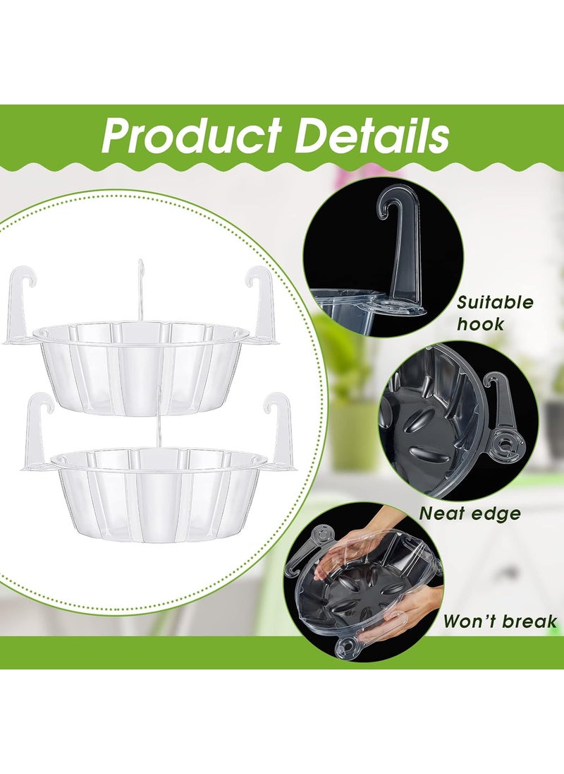 Marsui Marsui 20 Pcs Hanging Plant Water Catcher Tray 10 Inch Clear Plastic Plant Saucer Drip Pans Water Catcher for Indoor Outdoor Hanging Basket Flower Pot  - Image 3
