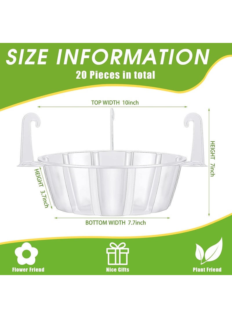 Marsui Marsui 20 Pcs Hanging Plant Water Catcher Tray 10 Inch Clear Plastic Plant Saucer Drip Pans Water Catcher for Indoor Outdoor Hanging Basket Flower Pot  - Image 2