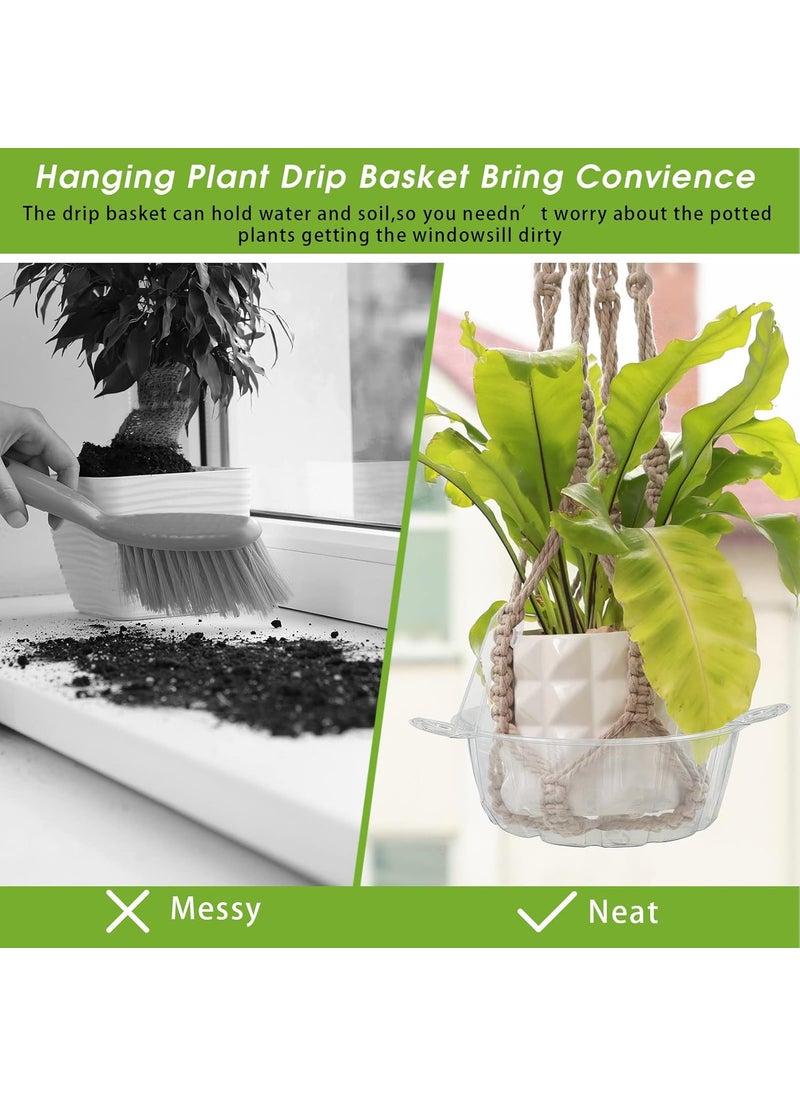 Marsui Marsui 20 Pcs Hanging Plant Water Catcher Tray 10 Inch Clear Plastic Plant Saucer Drip Pans Water Catcher for Indoor Outdoor Hanging Basket Flower Pot  - Image 5