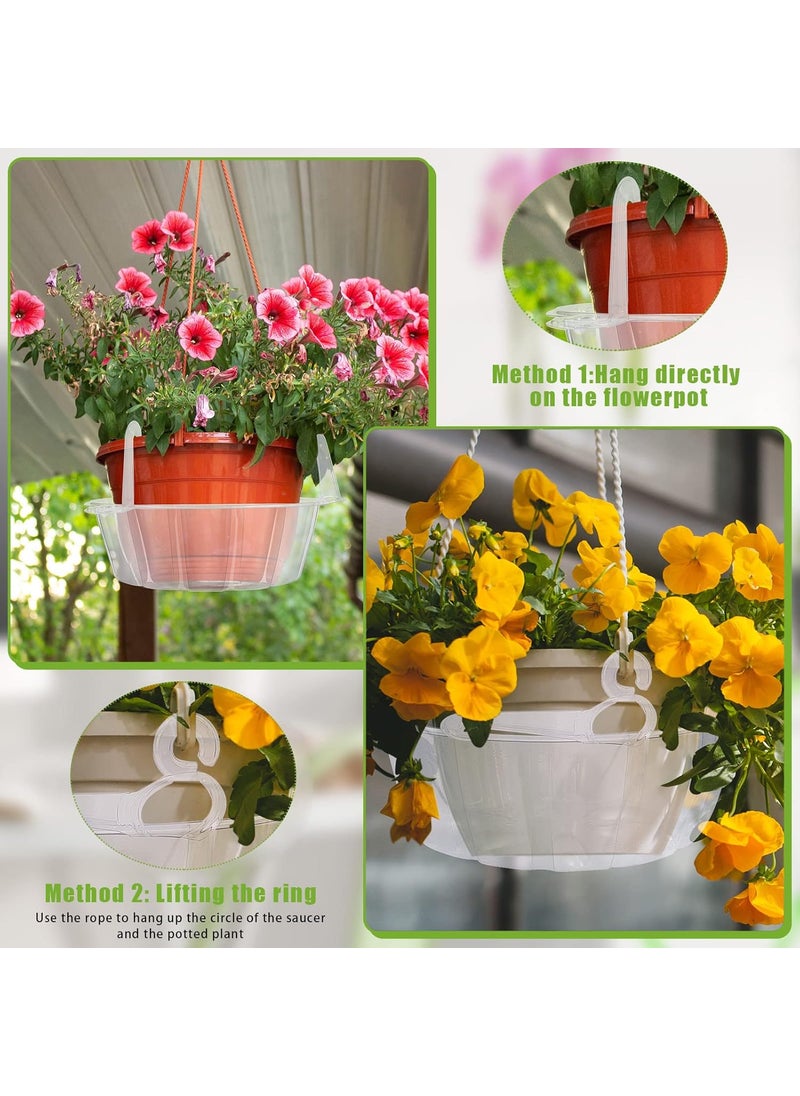 Marsui Marsui 20 Pcs Hanging Plant Water Catcher Tray 10 Inch Clear Plastic Plant Saucer Drip Pans Water Catcher for Indoor Outdoor Hanging Basket Flower Pot  - Image 4