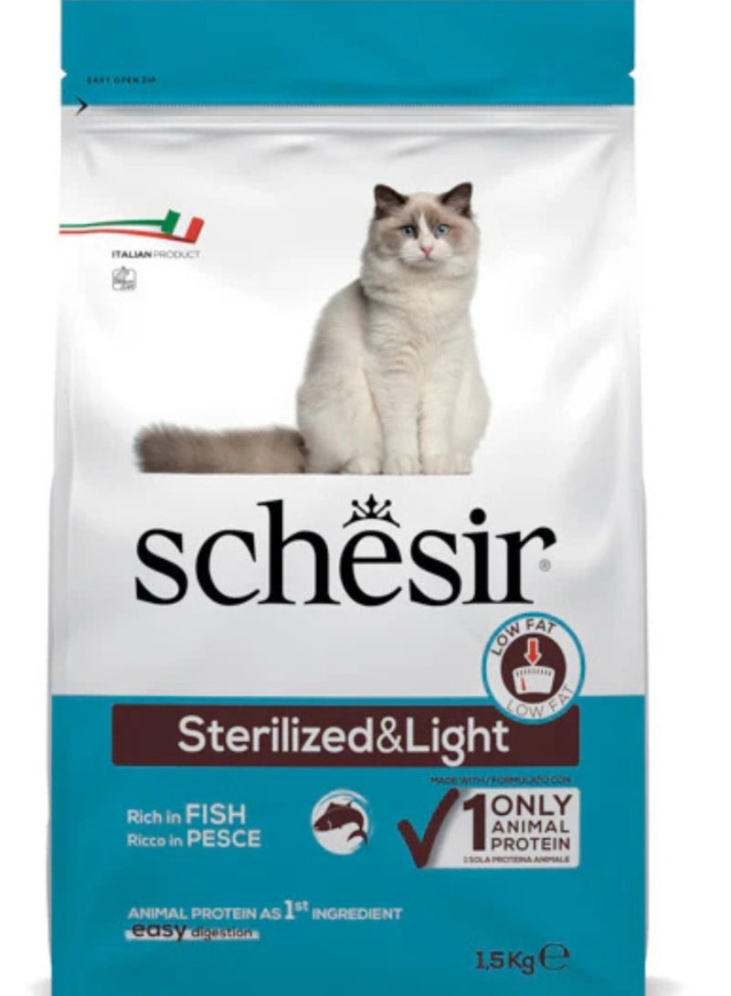 شيسر طعام القطط الجاف المعقم والخفيف بنكهة السمك 1.5 كجم - Image 1