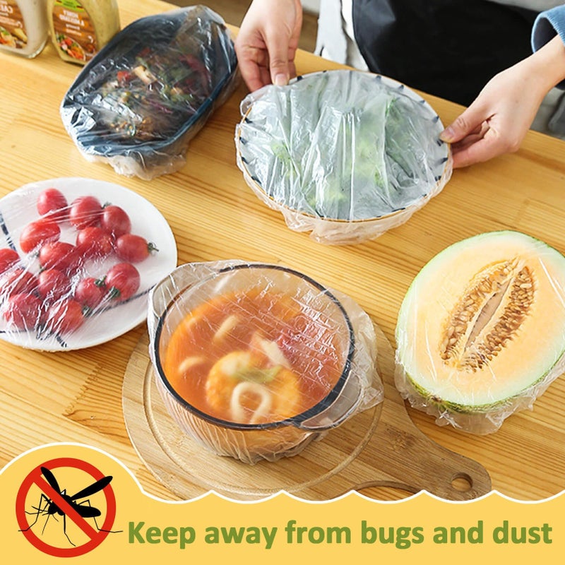 MAQIHAN 200 Bowl Covers for Bread Proofing - Medium Plastic Wrap Food Sourdough Baking Rising Elastic Reusable Plate Covers Outdoor Food Fresh Keeping Bags Shower Cap Hair Deep Conditioning - Image 5