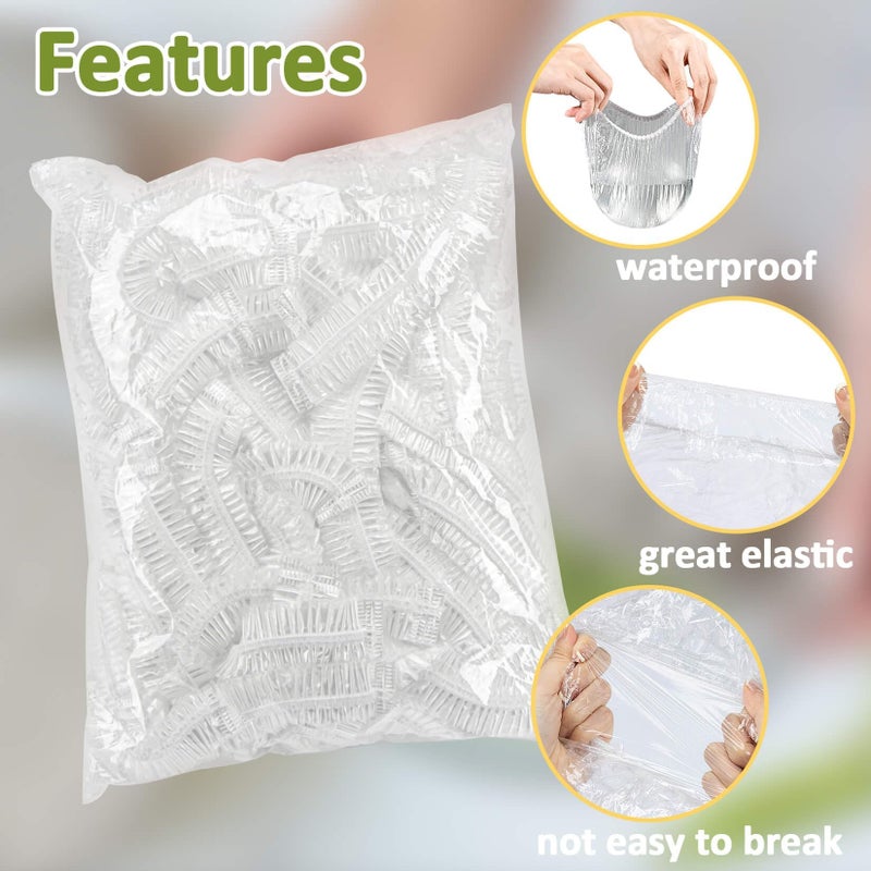 MAQIHAN 200 Bowl Covers for Bread Proofing - Medium Plastic Wrap Food Sourdough Baking Rising Elastic Reusable Plate Covers Outdoor Food Fresh Keeping Bags Shower Cap Hair Deep Conditioning - Image 3