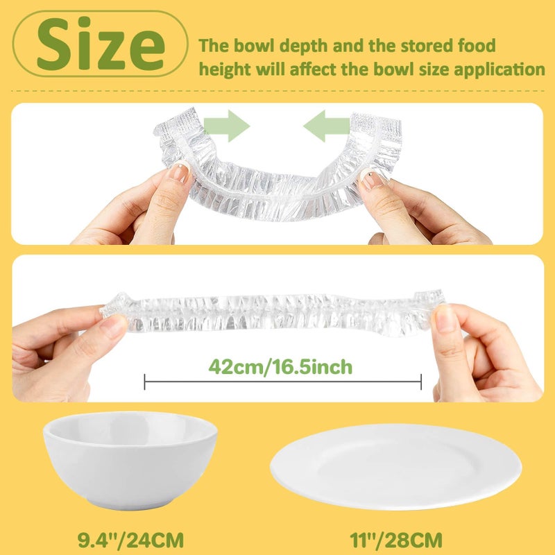 MAQIHAN 200 Bowl Covers for Bread Proofing - Medium Plastic Wrap Food Sourdough Baking Rising Elastic Reusable Plate Covers Outdoor Food Fresh Keeping Bags Shower Cap Hair Deep Conditioning - Image 2