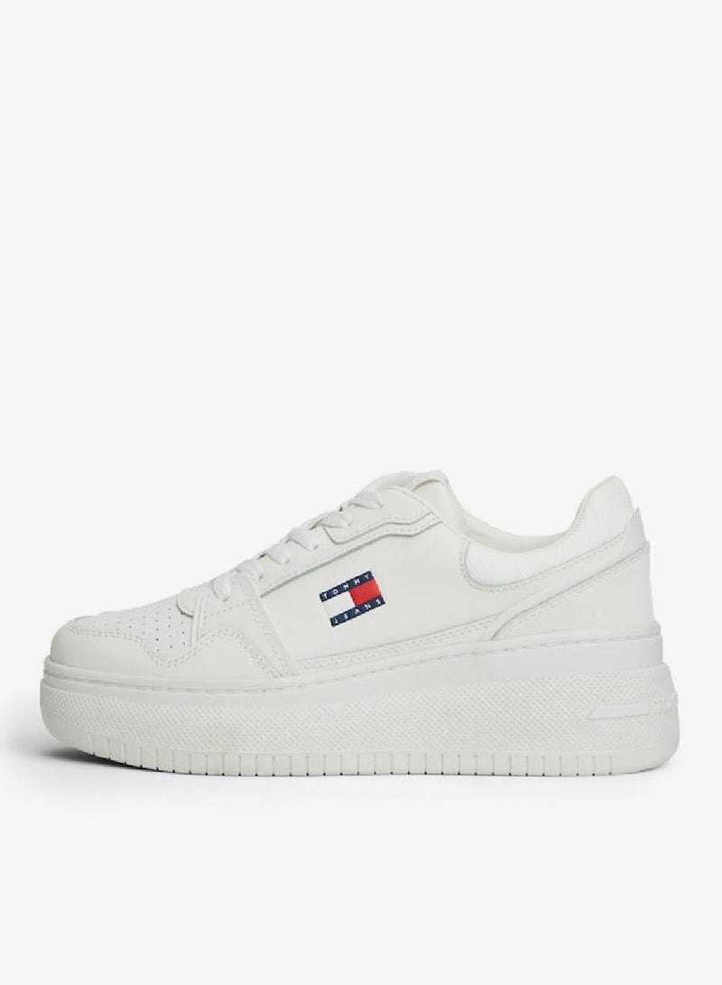 TOMMY JEANS Retro Platform Basketball Trainers With Leather - Image 5