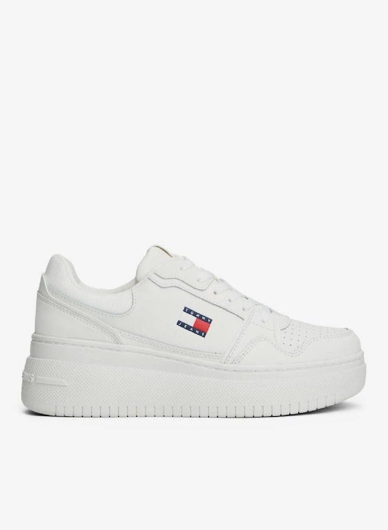 TOMMY JEANS Retro Platform Basketball Trainers With Leather - Image 1