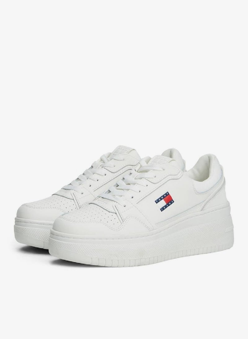 TOMMY JEANS Retro Platform Basketball Trainers With Leather - Image 2