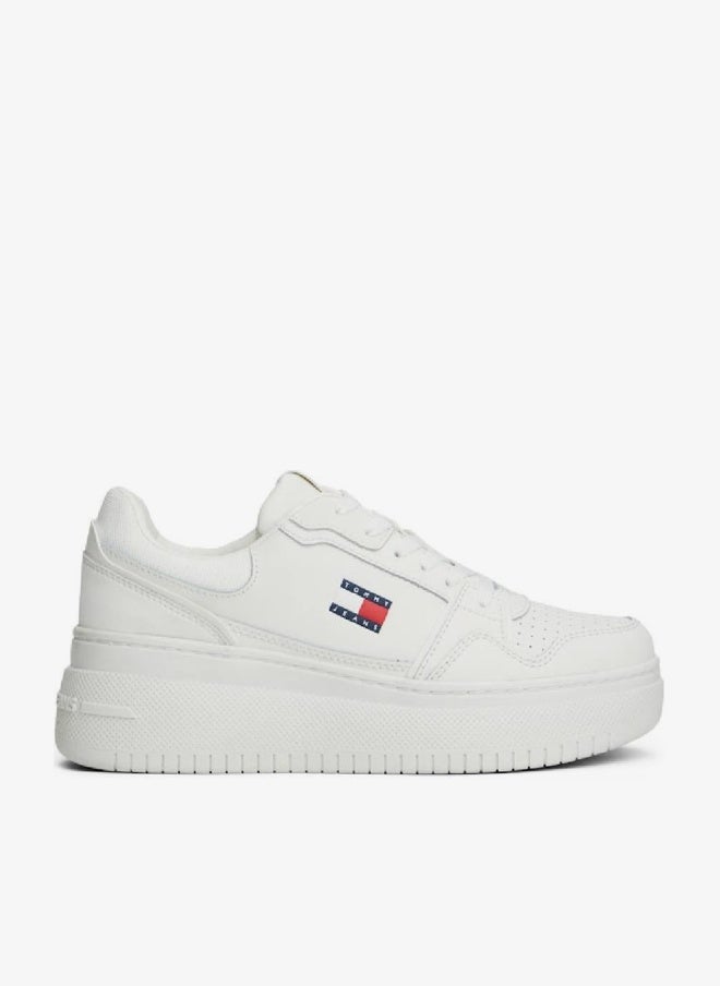 TOMMY JEANS Retro Platform Basketball Trainers With Leather - Image 1