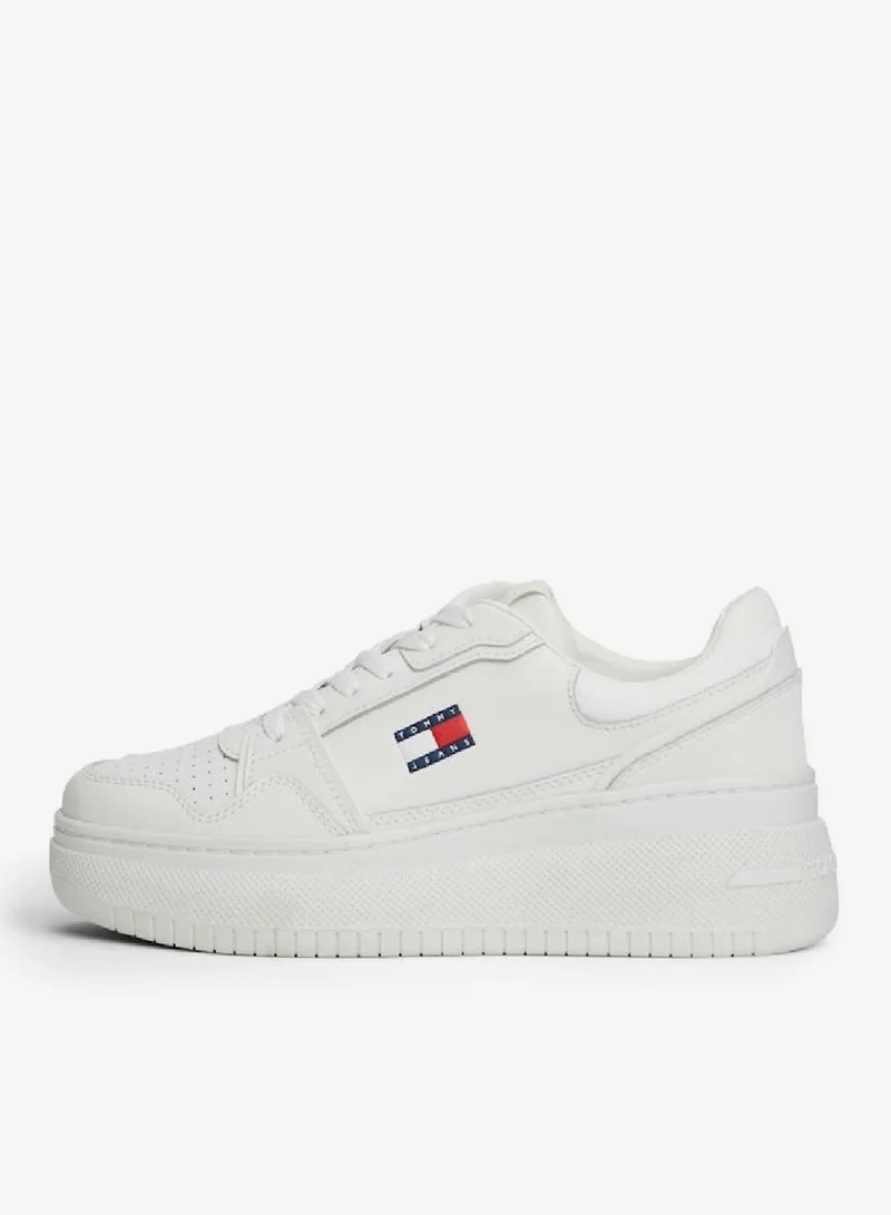 TOMMY JEANS Ecru Retro Platform Basketball Trainers With Leather for Women | Best Price UAE