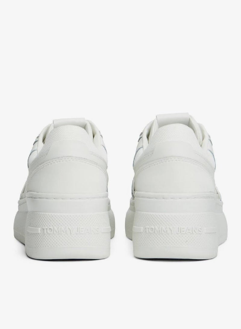 TOMMY JEANS Retro Platform Basketball Trainers With Leather - Image 3