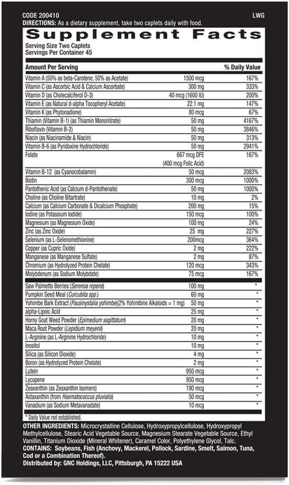 GNC Mega Men Prostate and Virility Multivitamin Supports Optimal Sexual Health and Prostate Health 90 Count - Image 4