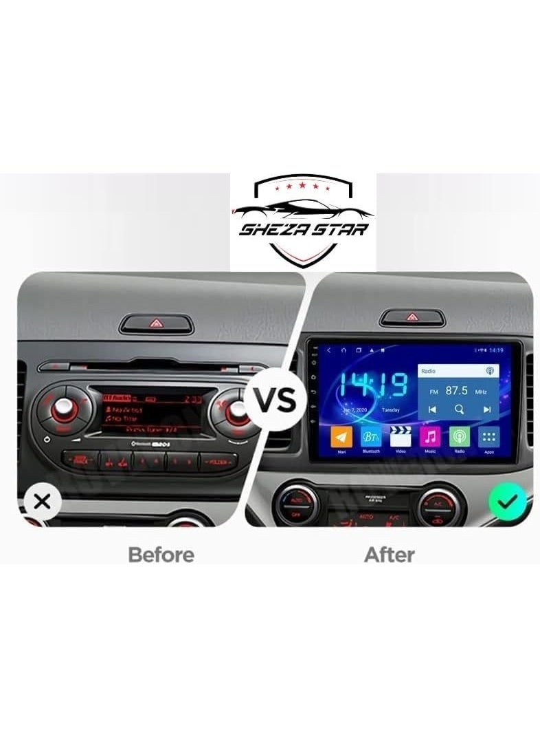SHEZA STAR Android Car Stereo for Kia Morning Picanto 2011-2015 2GB RAM 32GB ROM Support Carplay, M-Link Wi-Fi BT, Radio GPS, 9 Inch IPS Touch Screen with AHD Camera Included - Image 2