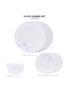 Corelle Corelle Lapinue1-14 Pcs Dinner Set | for Family of 6| Break & Chip Resistant | Lightweight & Durable | Microwave & Dishwasher Safe  - Image 2