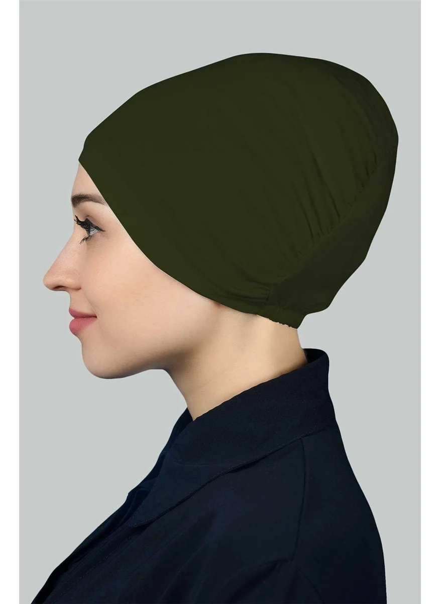 Altobeh Ready Practical Snap-on Elastic Hijab Bonnet - Khaki