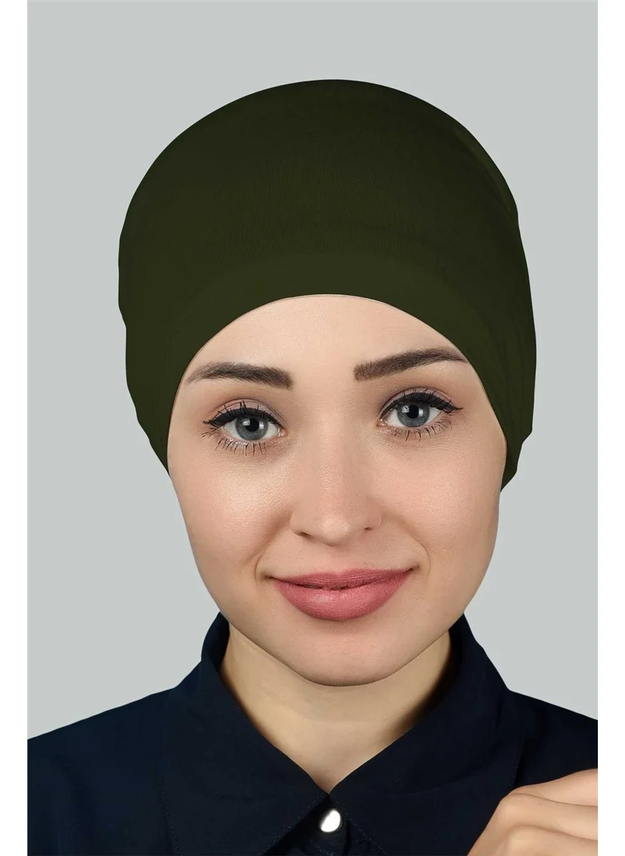 Altobeh Ready Practical Snap-on Elastic Hijab Bonnet - Khaki